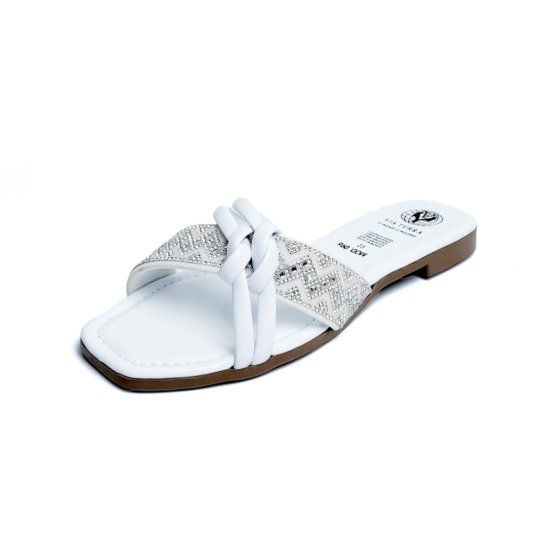Huarache de piso - 96 Blanco / Plata
