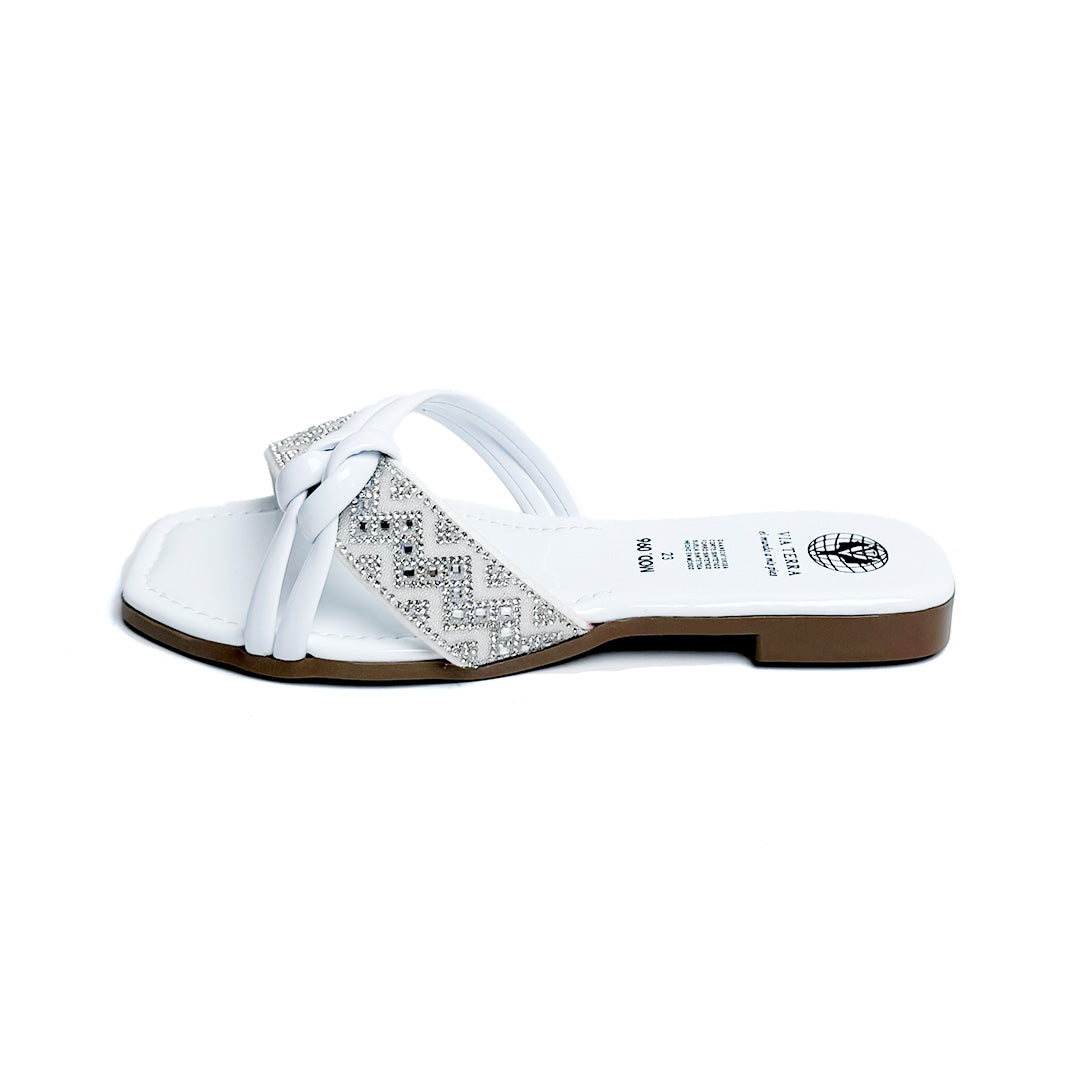 Huarache de piso - 96 Blanco / Plata