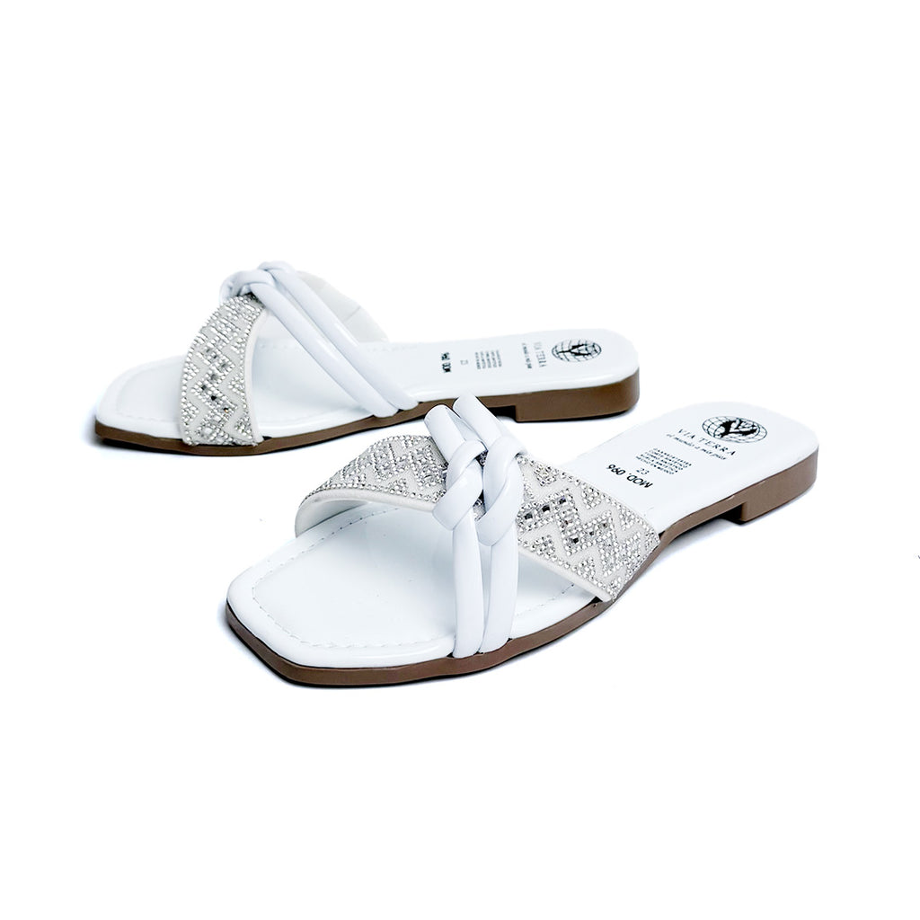 Huarache de piso - 96 Blanco / Plata