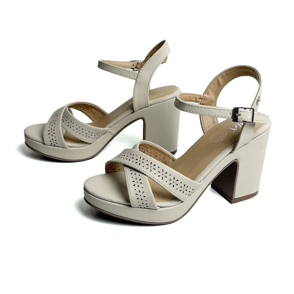 Zapatilla tacón medio - 710 Latte