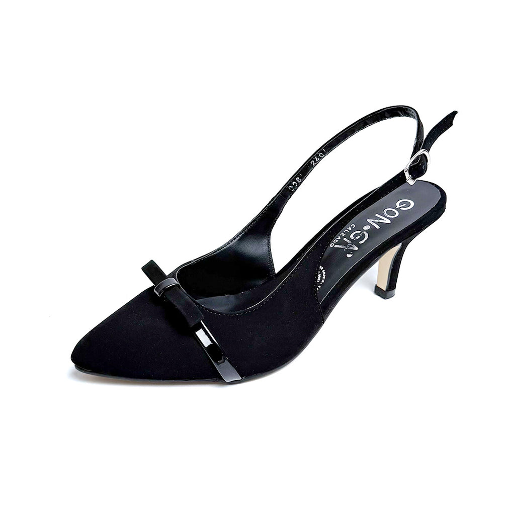 Zapatilla tacón bajo - 908 Negro
