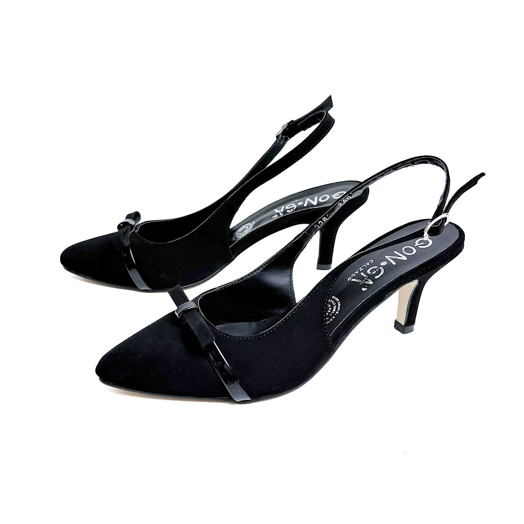 Zapatilla tacón bajo - 908 Negro