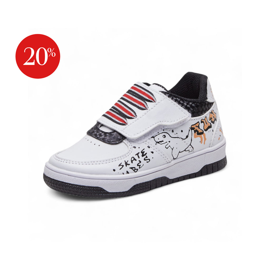 Tenis casual - 080AGUJETAS Blanco / Negro