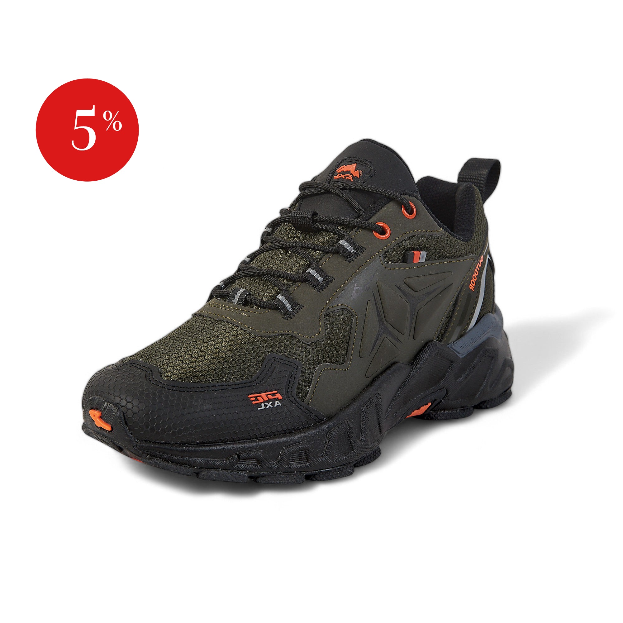 Tenis senderismo - 742 Militar / Negro / Naranja