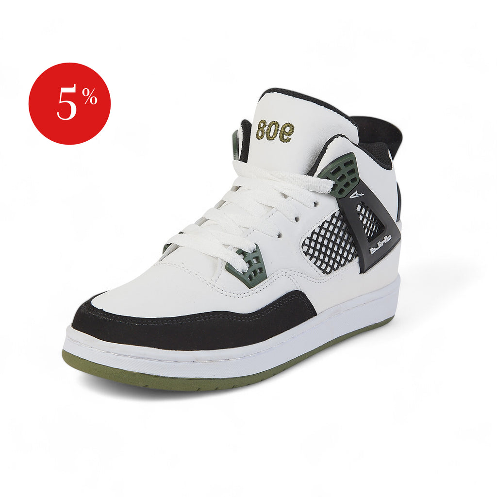 Tenis casual de bota - 908-2 Blanco / Verde / Negro