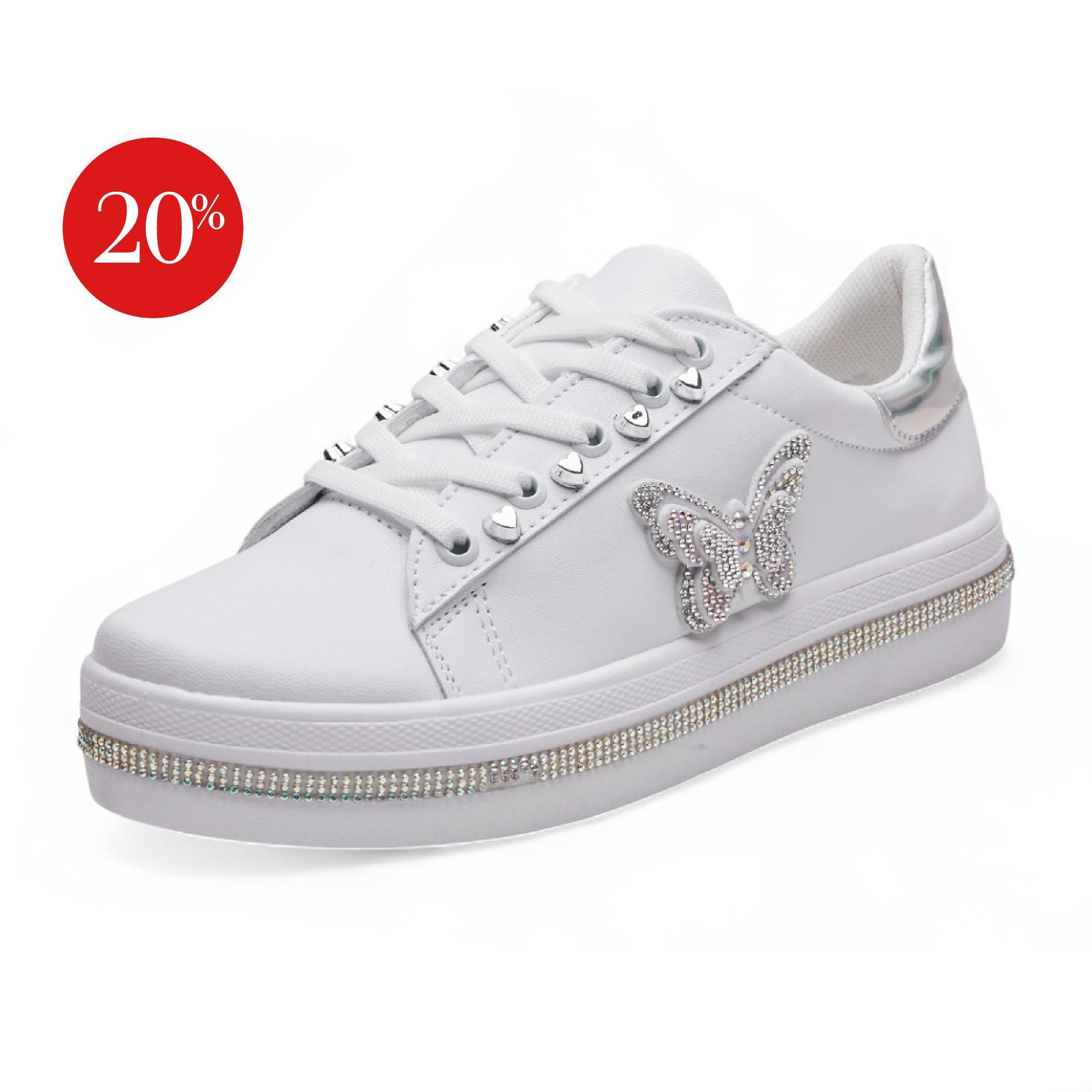 Tenis casual - 533-1 Blanco / Plata