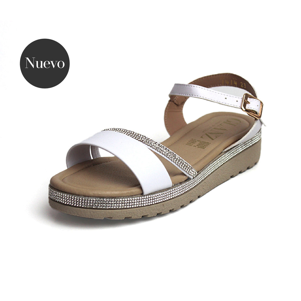 Huarache plataforma pequeña - 1414 Blanco