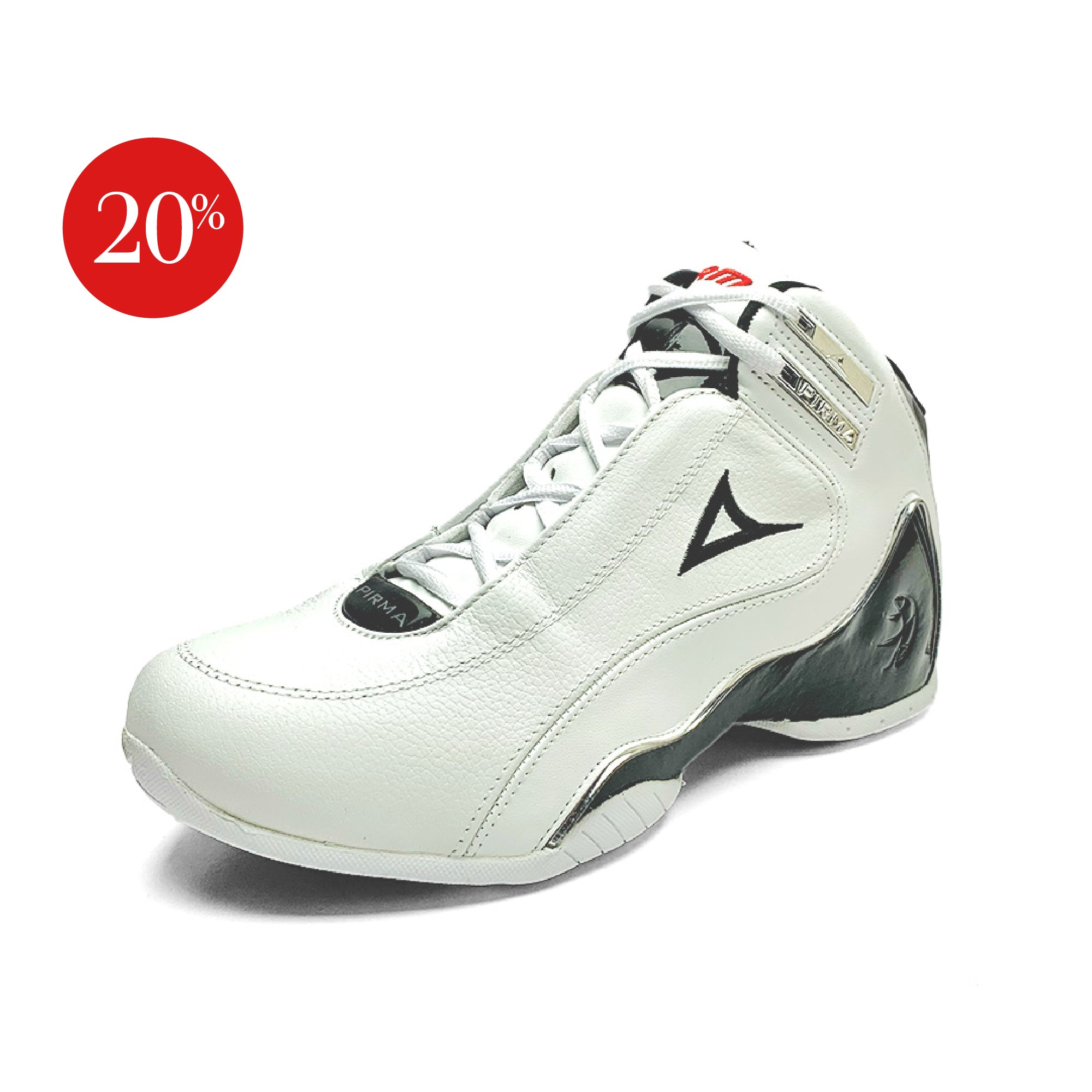 Tenis deportivo de bota Pirma - 767 Blanco / Negro / Rojo