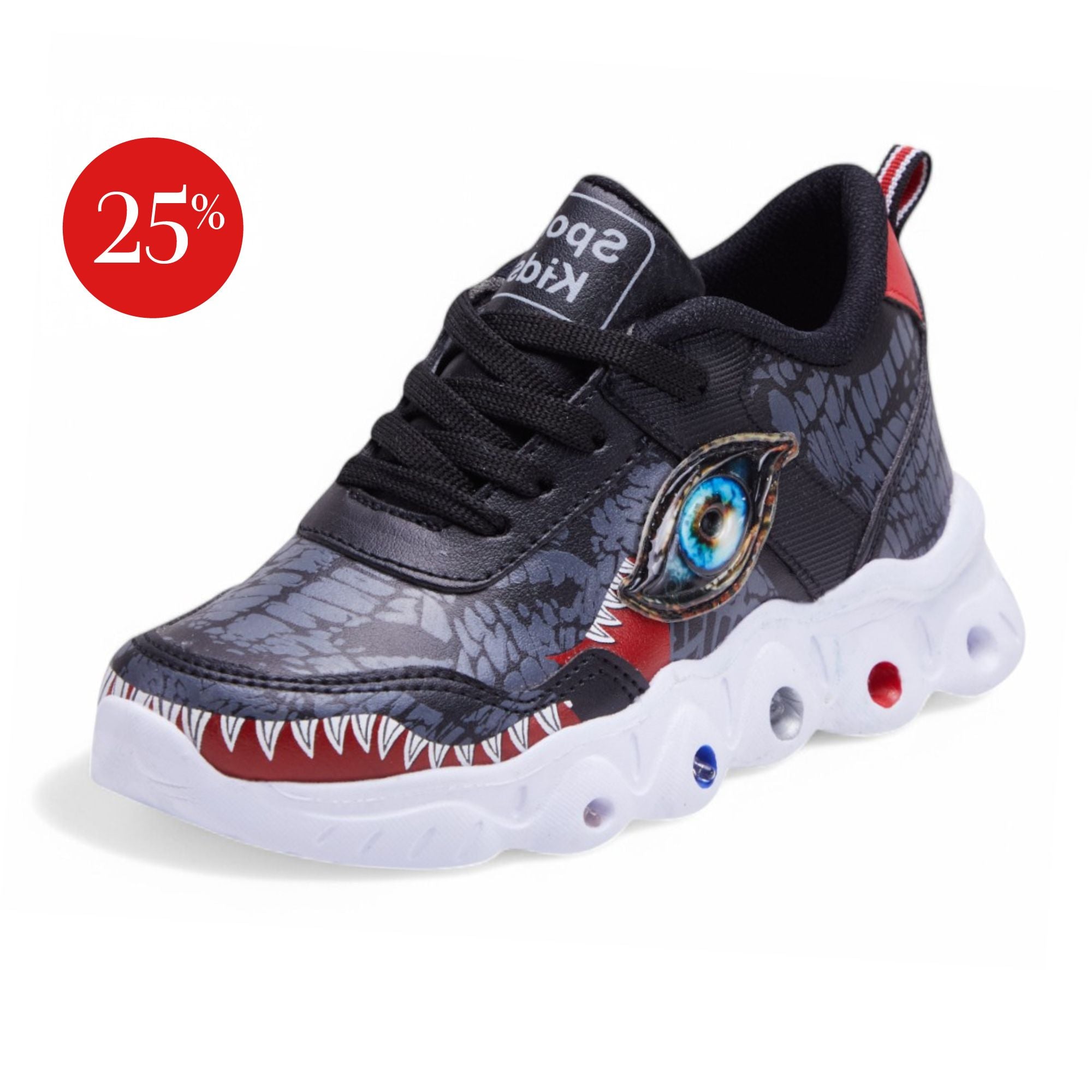 Tenis deportivo - TIBURON Oxford / Negro / Rojo
