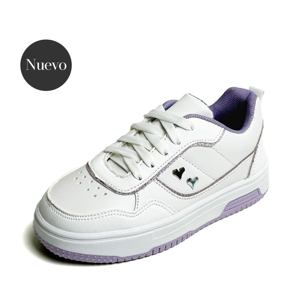 Tenis casual - 010-2 Blanco / Lila