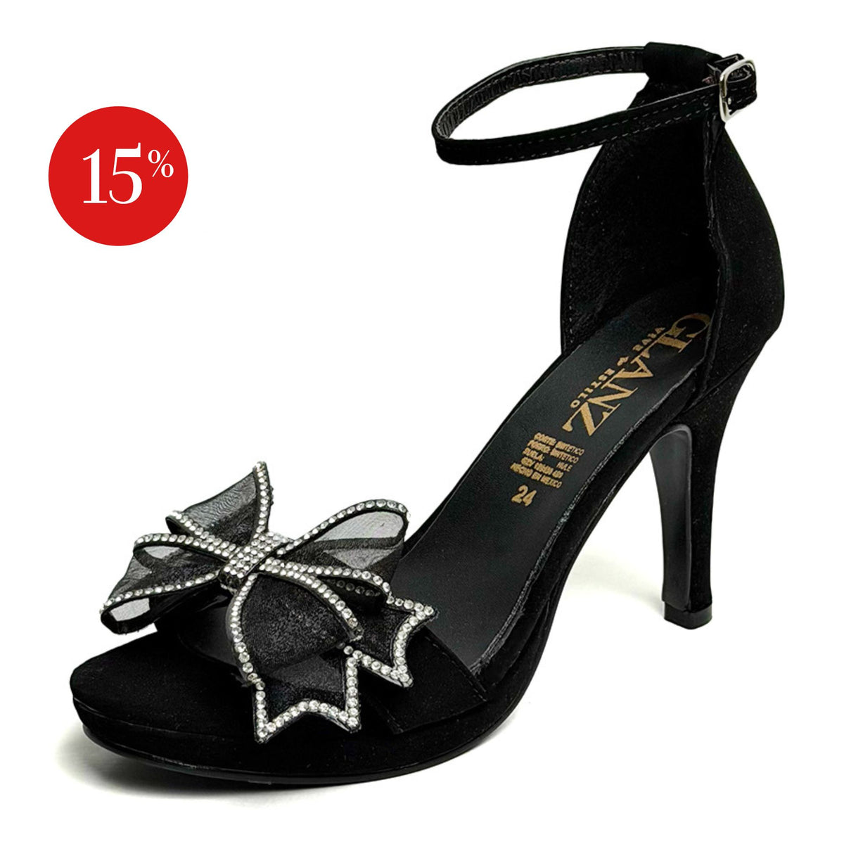 Zapatilla tacón medio - 779 Negro