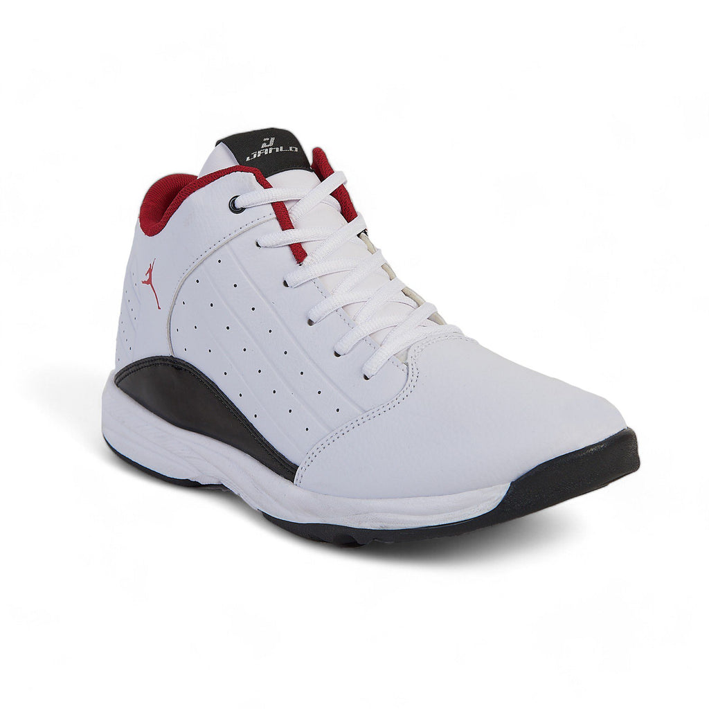 Tenis deportivo de bota - 587-2 Blanco / Negro / Rojo