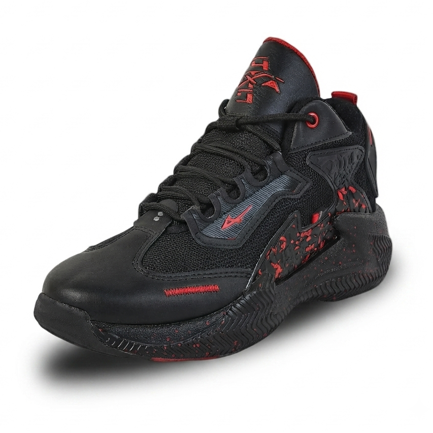 Tenis deportivo de bota - 6141 Negro / Rojo