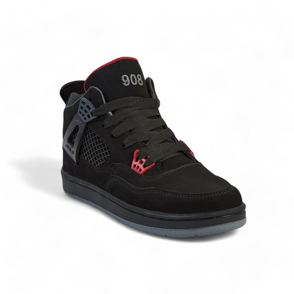 Tenis casual de bota - 908-2 Negro / Rojo