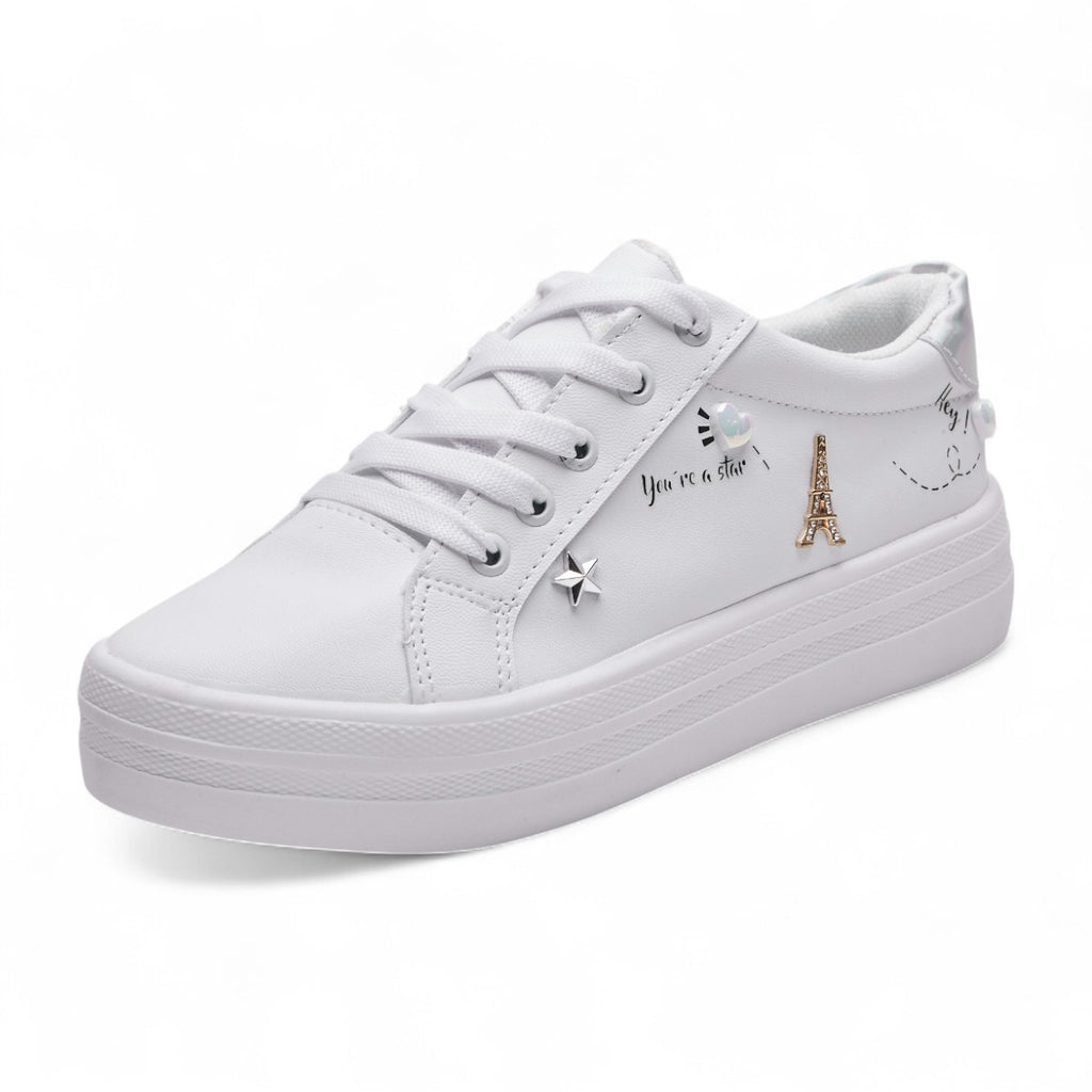 Tenis casual - 124 Blanco / Plata