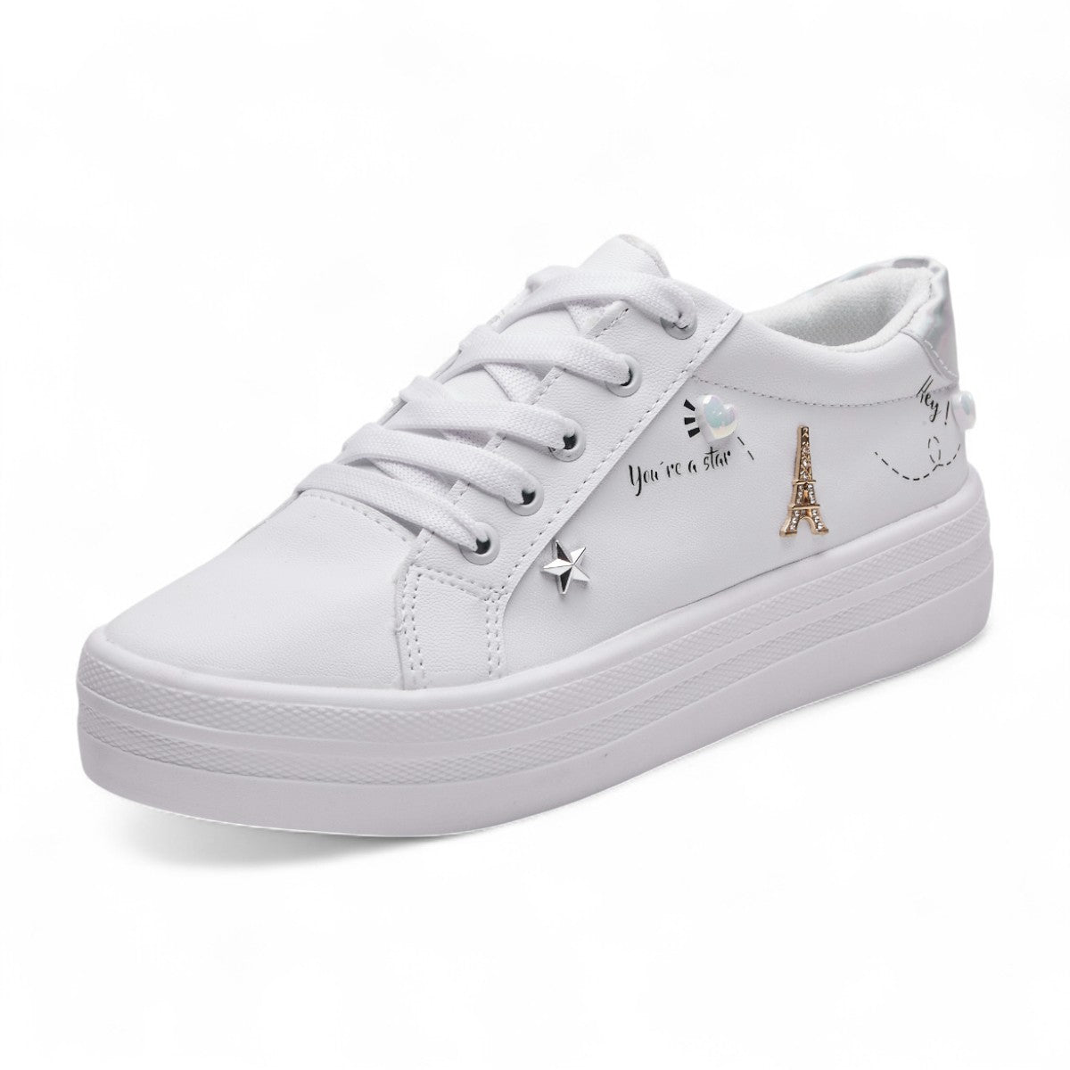 Tenis casual - 124 Blanco / Plata