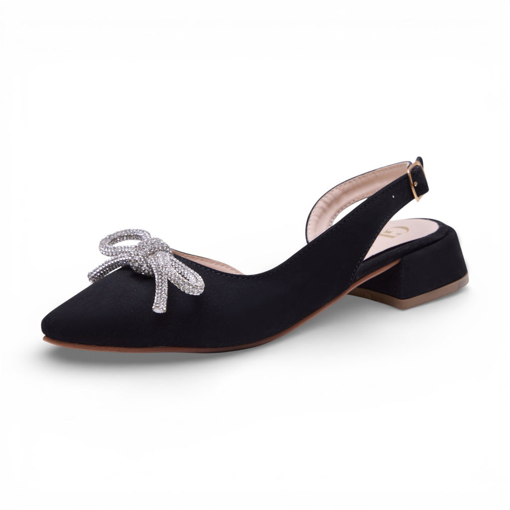 Zapatilla de tacón bajo - 34 Negro