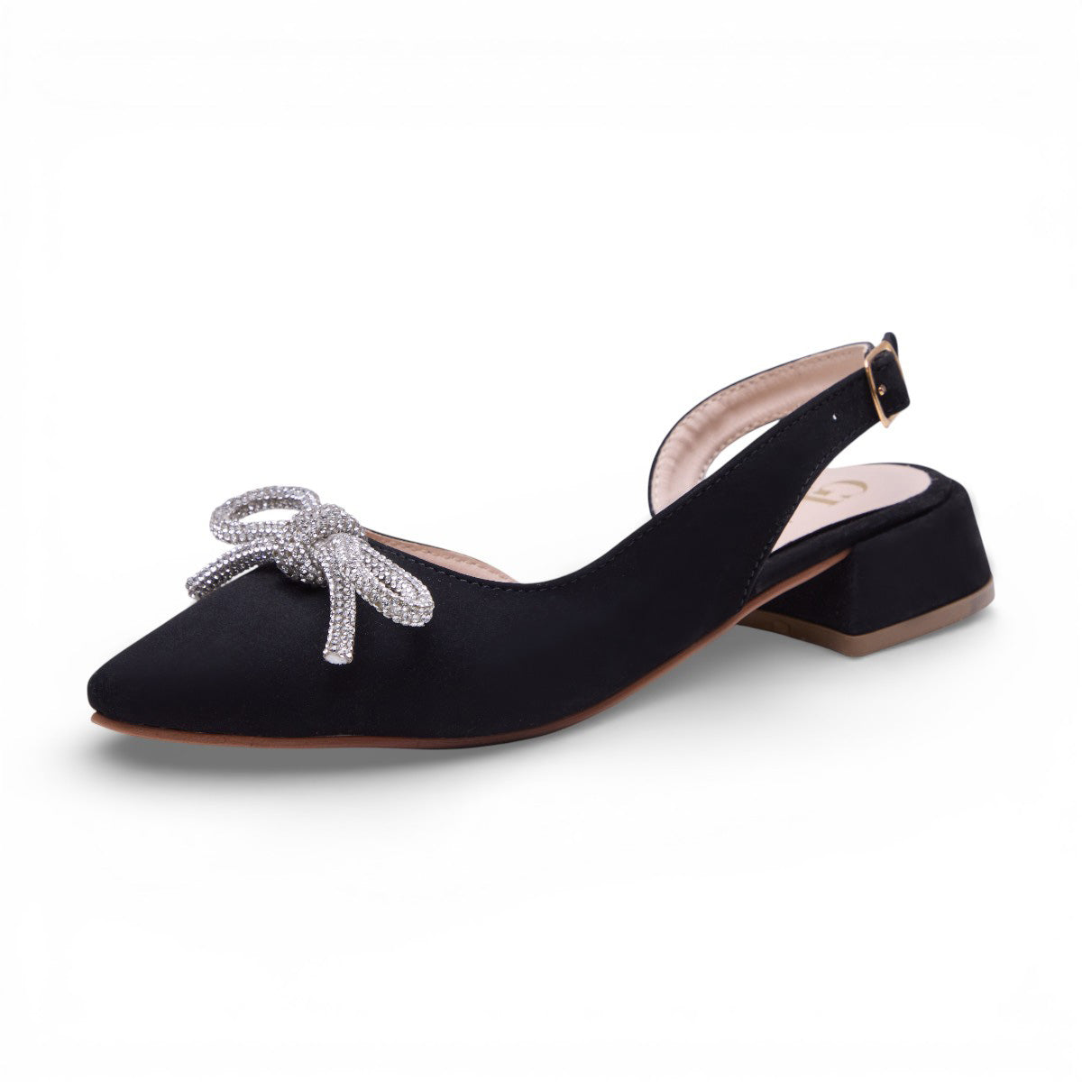 Zapatilla de tacón bajo - 34 Negro
