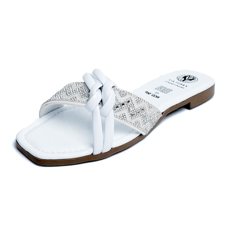 Huarache de piso - 96 Blanco / Plata