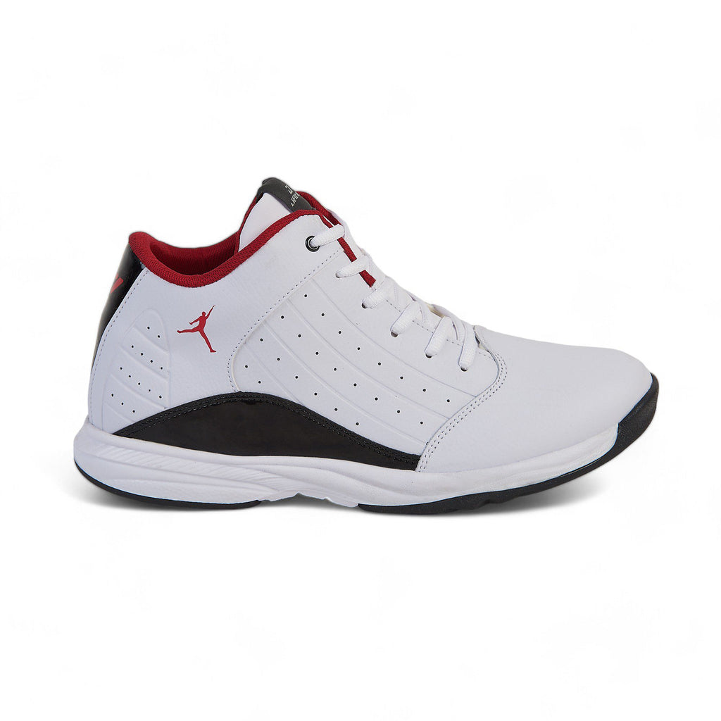 Tenis deportivo de bota - 587-2 Blanco / Negro / Rojo