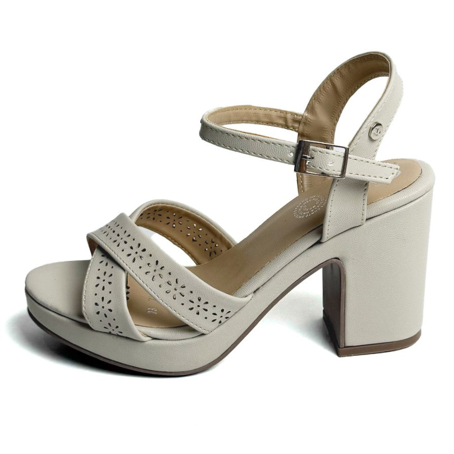 Zapatilla tacón medio - 710 Latte