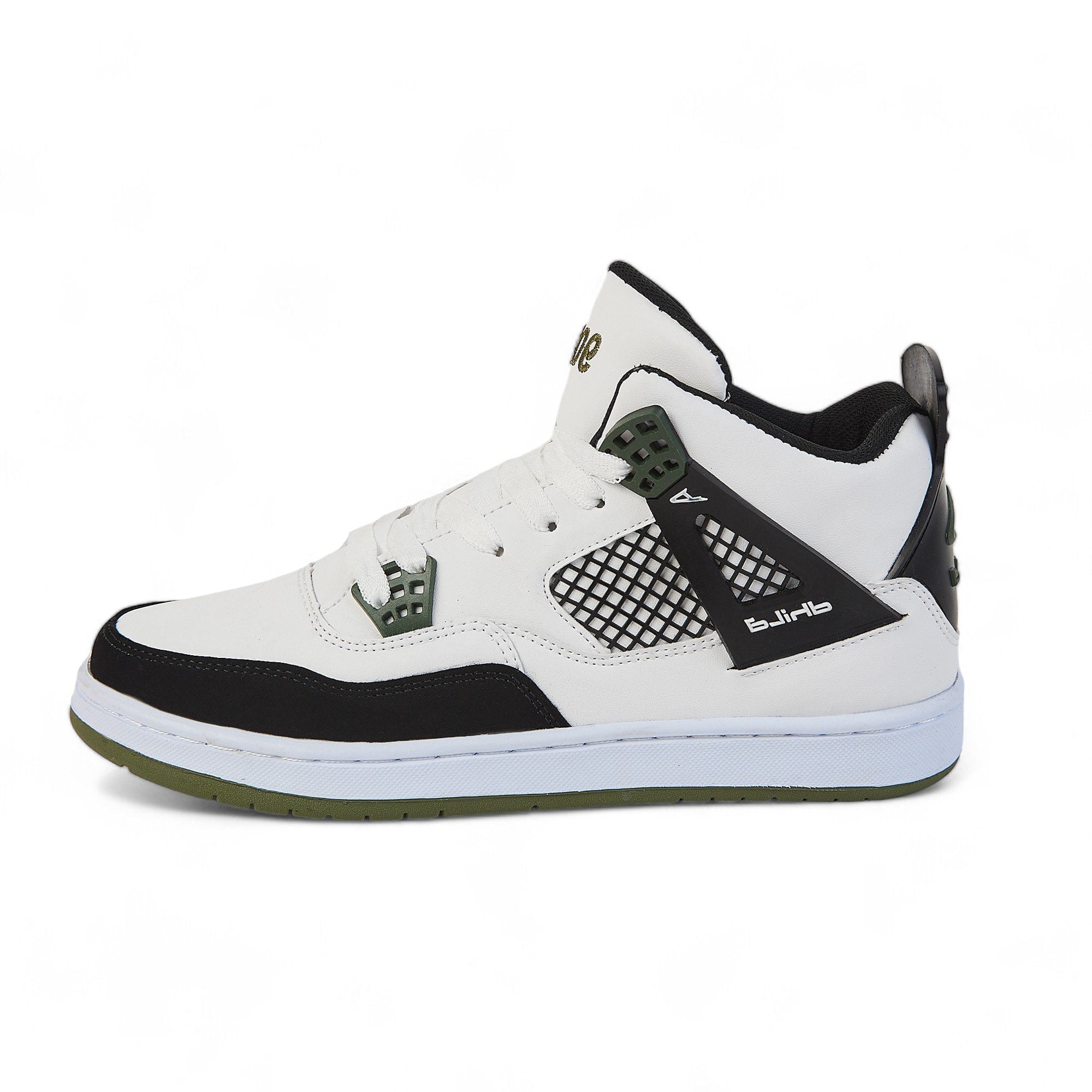 Tenis casual de bota - 908-1 Blanco / Verde / Negro