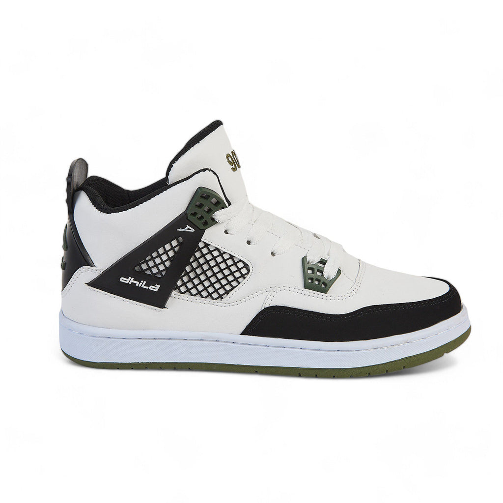 Tenis casual de bota - 908-2 Blanco / Verde / Negro