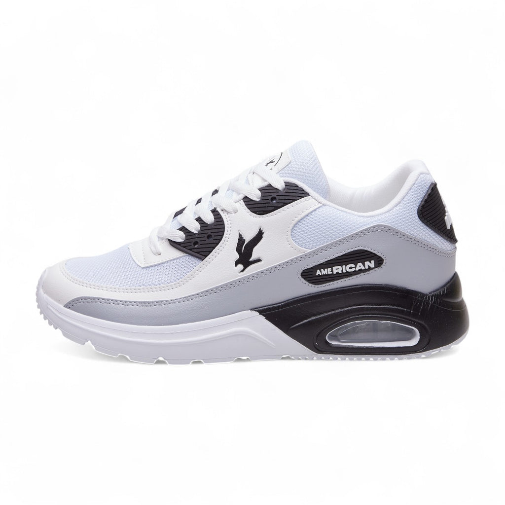 Tenis deportivo - A-78 Blanco / Negro / Gris