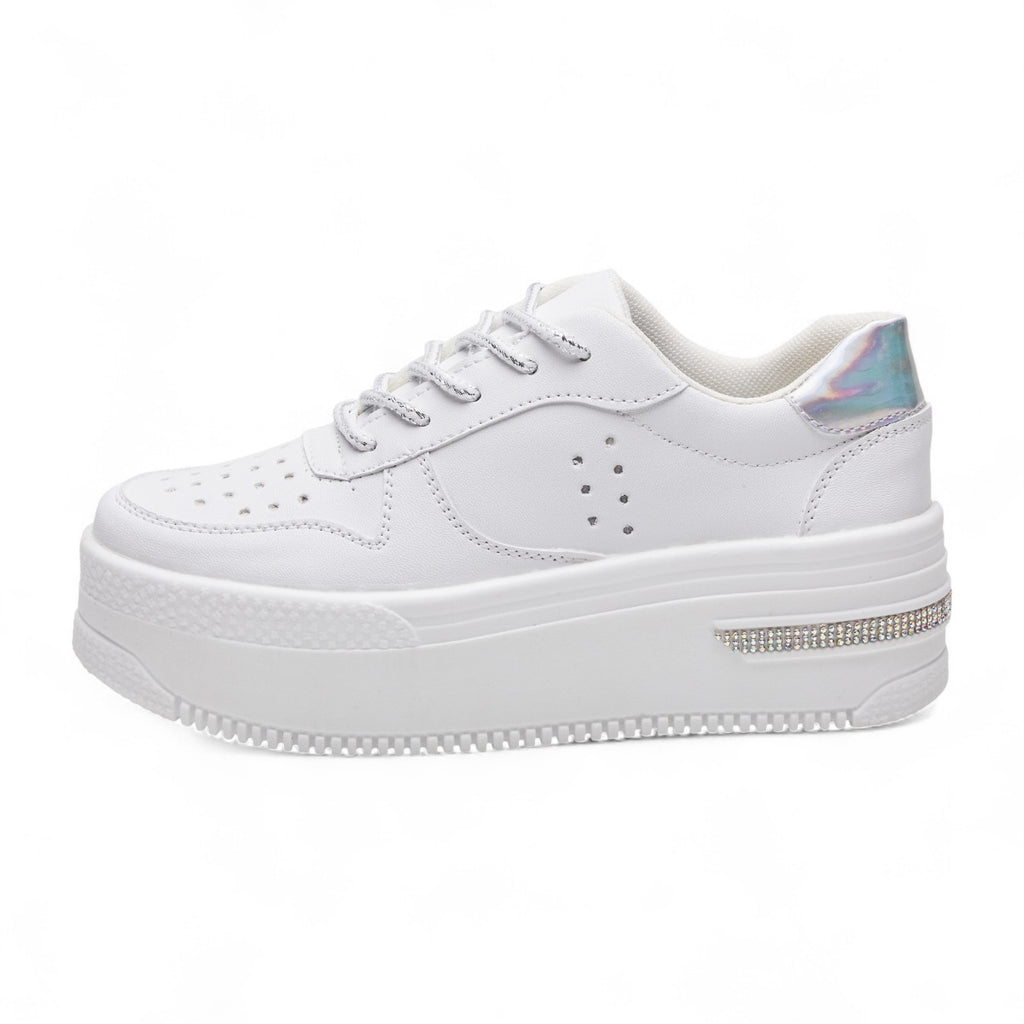 Tenis casual - 10010 Blanco / Plata