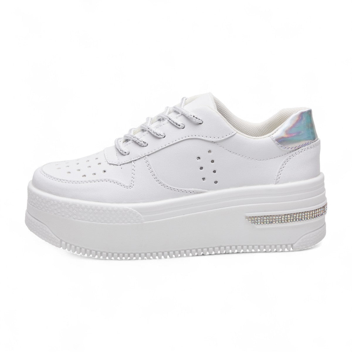 Tenis casual - 10010 Blanco / Plata