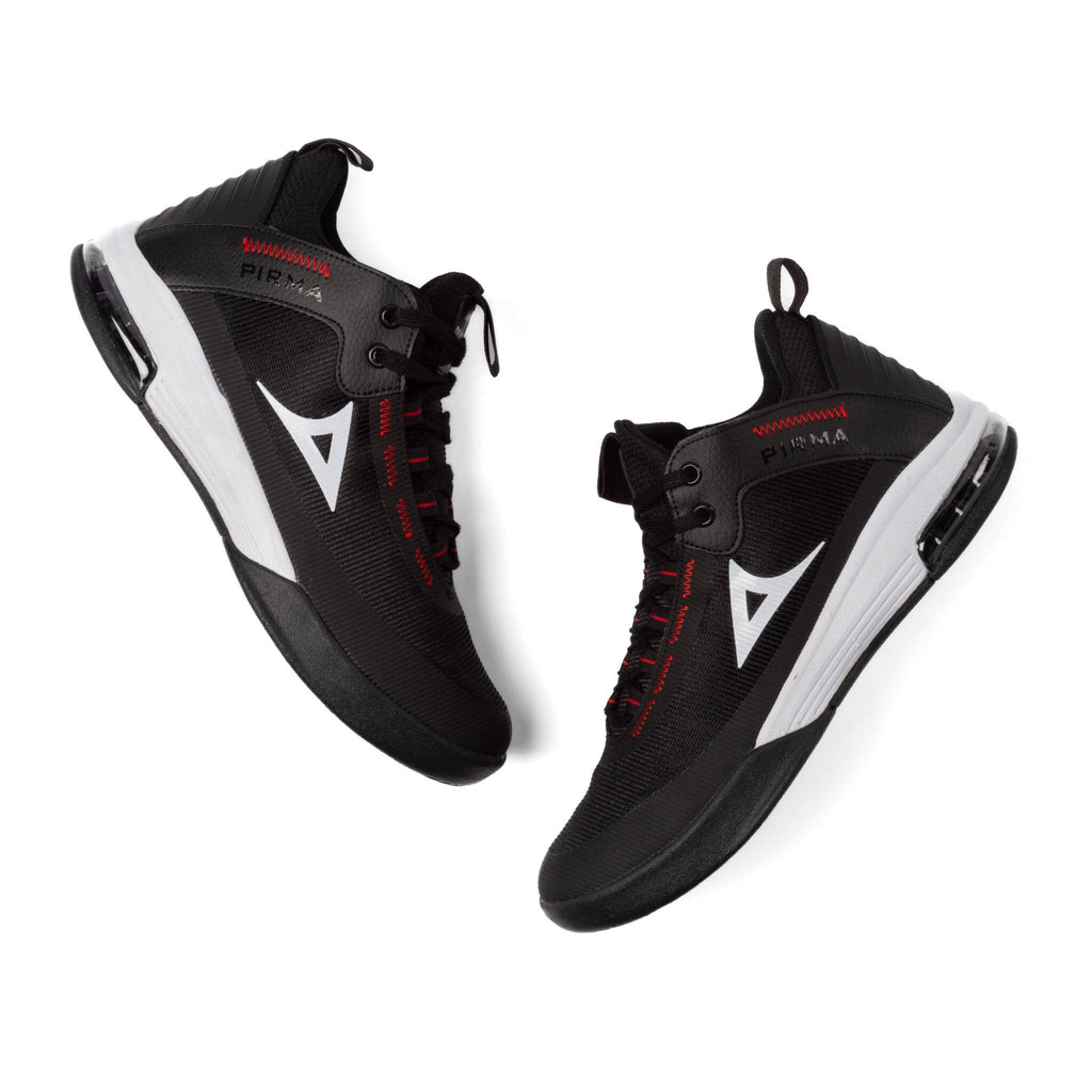 Tenis deportivo de bota Pirma - 2011 Negro / Blanco