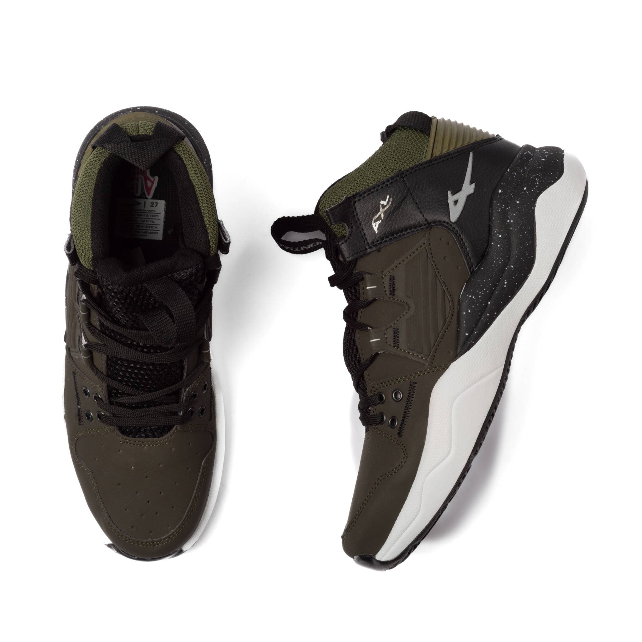 Tenis deportivo de bota - 6123 Verde militar / Negro