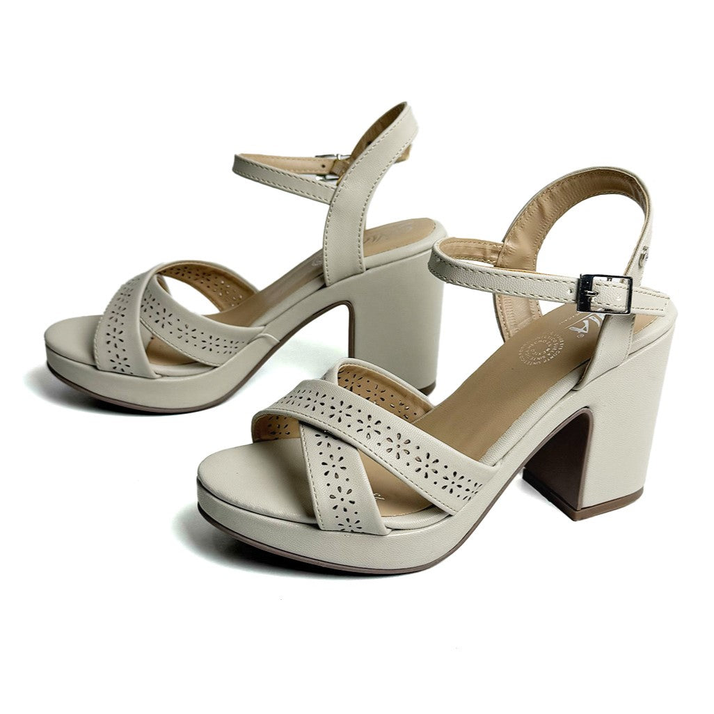 Zapatilla tacón medio - 710 Latte
