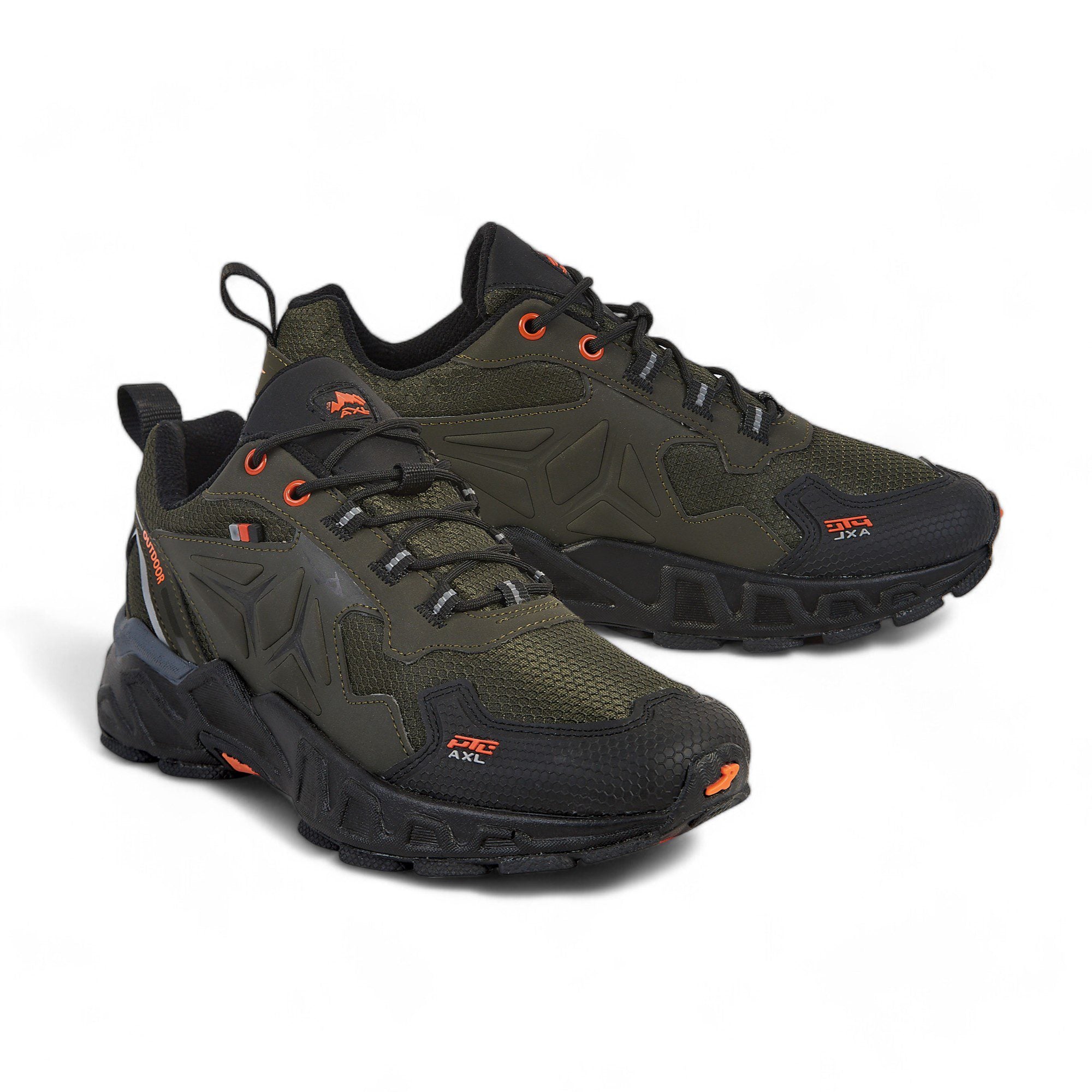 Tenis senderismo - 742 Militar / Negro / Naranja