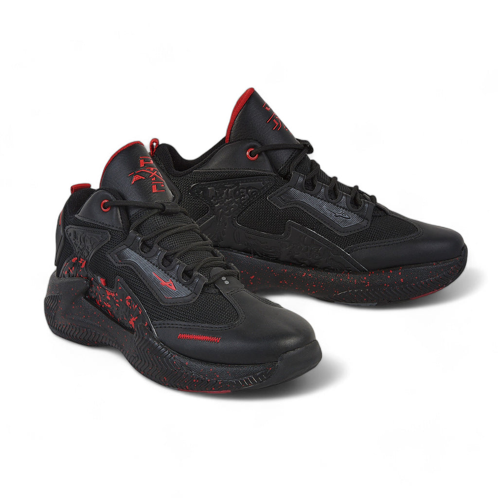 Tenis deportivo de bota - 6141 Negro / Rojo