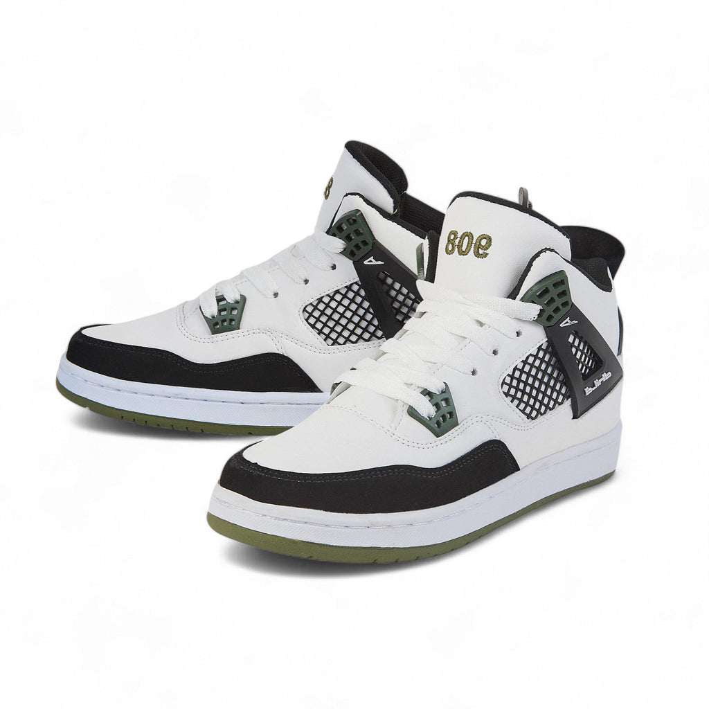 Tenis casual de bota - 908-1 Blanco / Verde / Negro