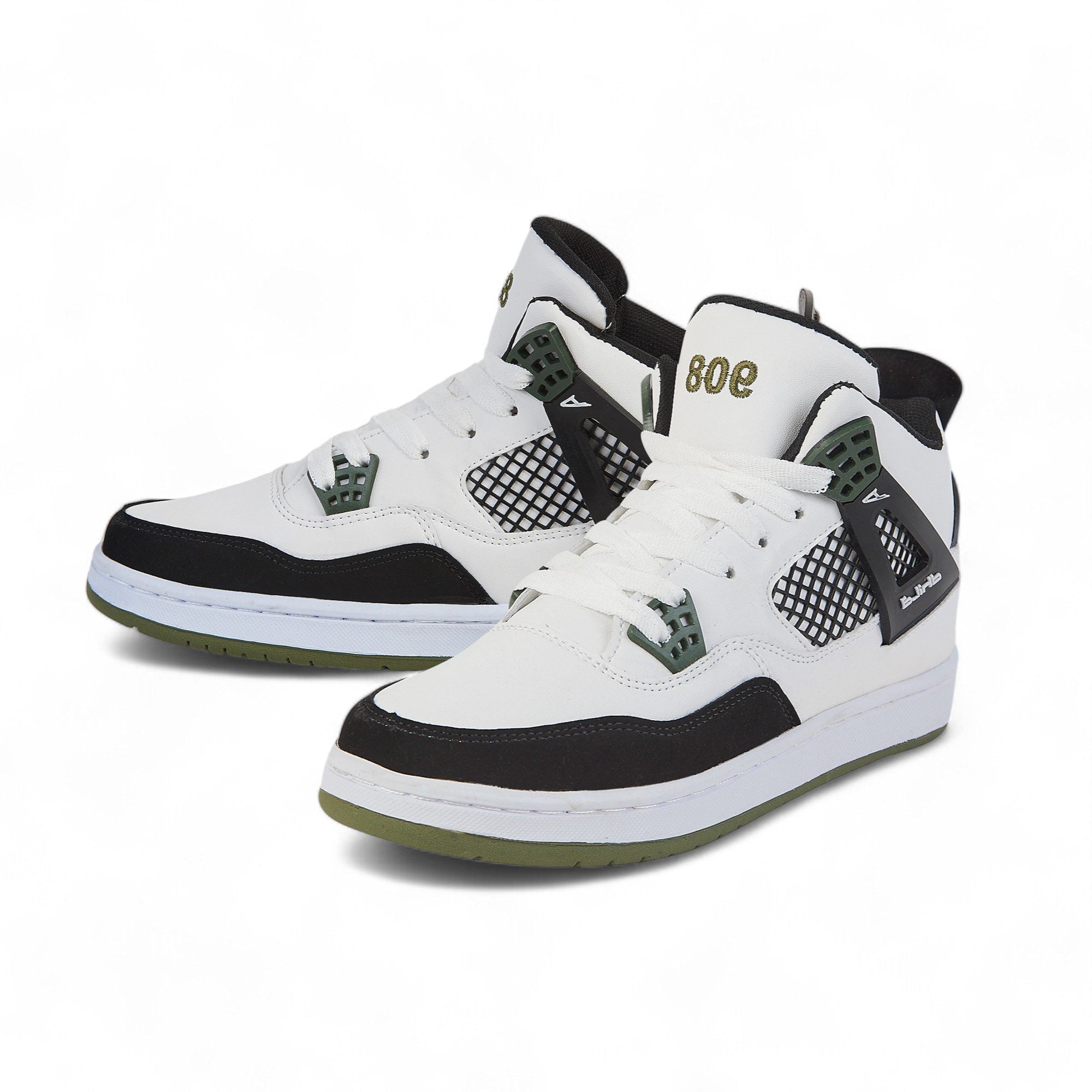 Tenis casual de bota - 908-1 Blanco / Verde / Negro