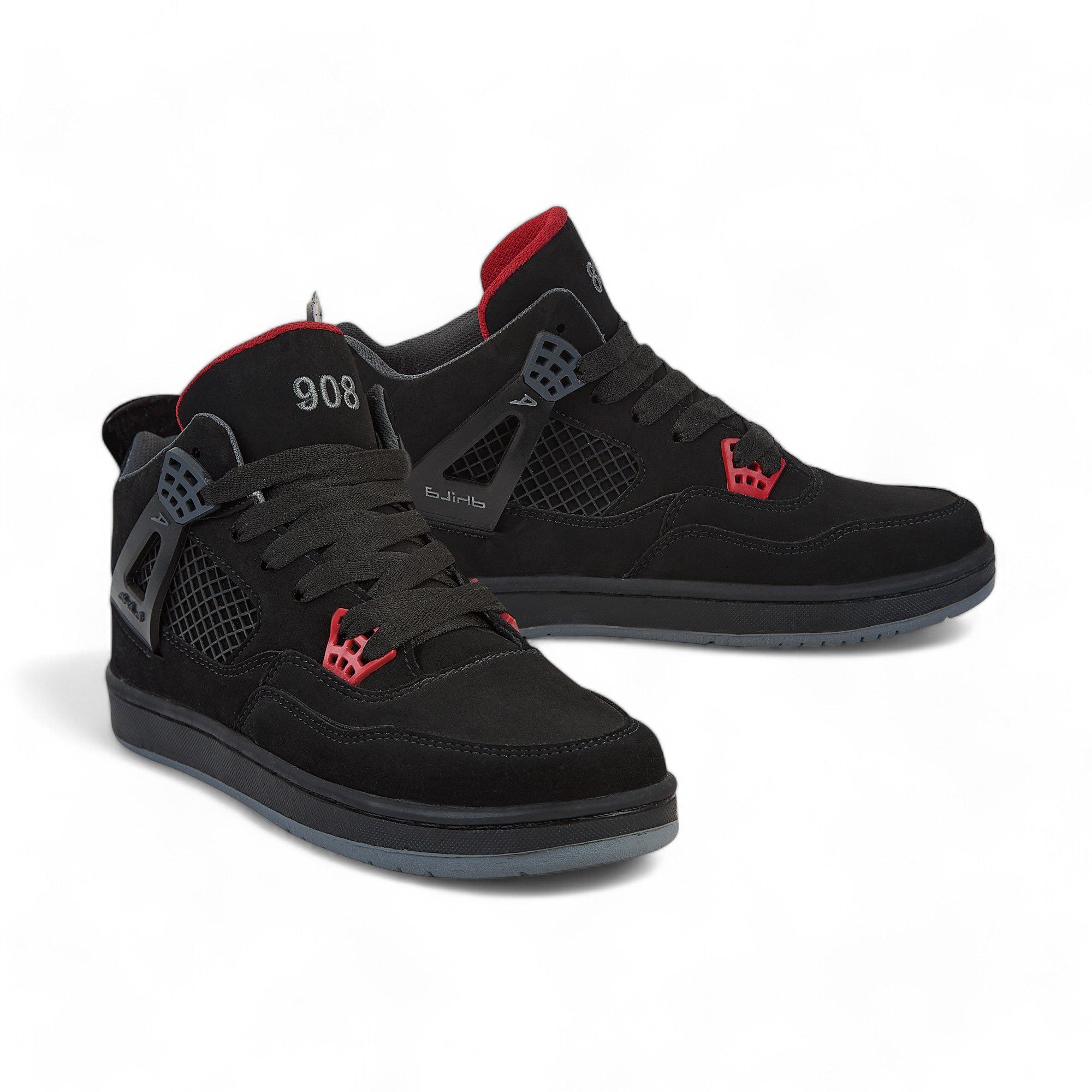 Tenis casual de bota - 908-2 Negro / Rojo