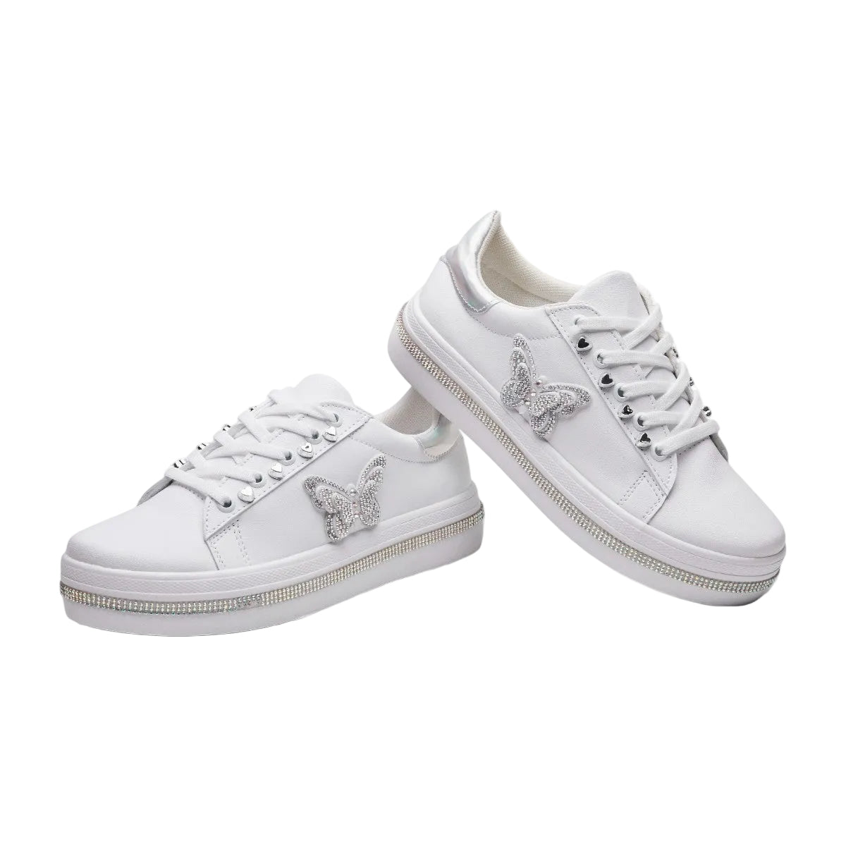 Tenis casual - 533-1 Blanco / Plata