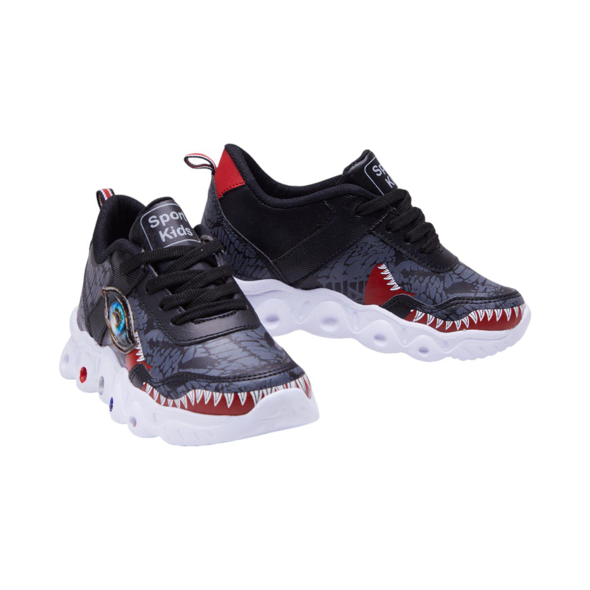 Tenis deportivo - TIBURON Oxford / Negro / Rojo