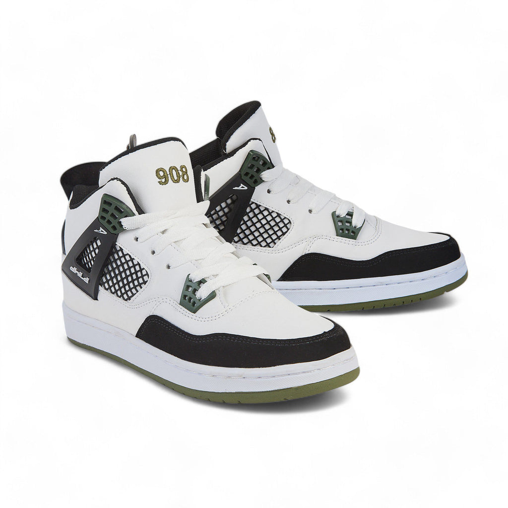 Tenis casual de bota - 908-2 Blanco / Verde / Negro