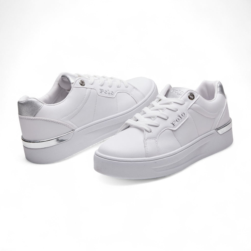 Tenis casual Polo - 4277 Blanco / Plata