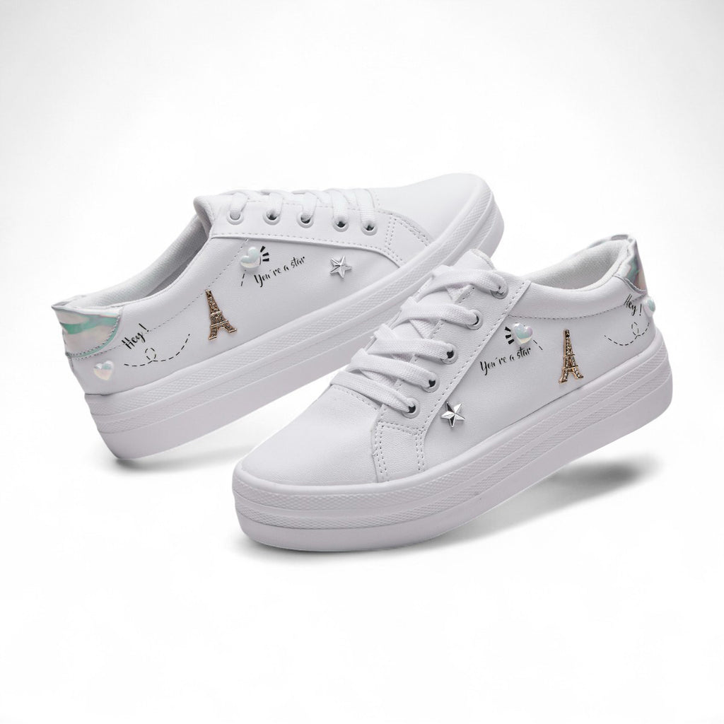 Tenis casual - 124 Blanco / Plata
