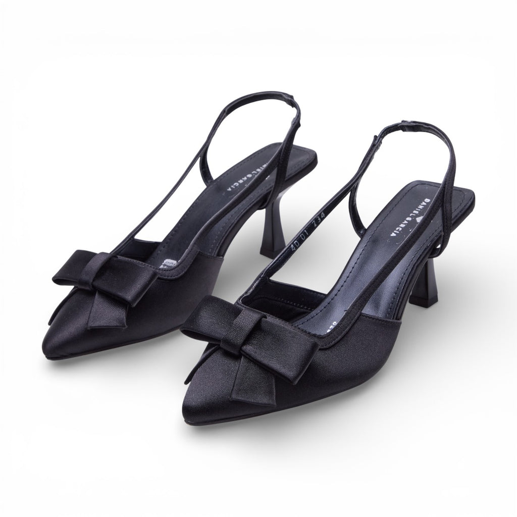 Zapatilla tacón bajo - 01-234 Negro