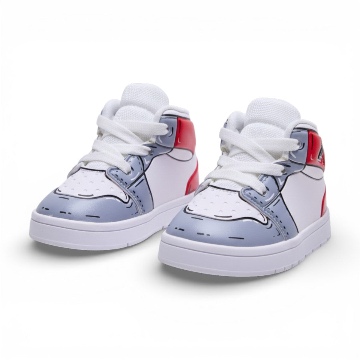 Tenis casual de bota - BB-5407 Gris / Rojo / Negro