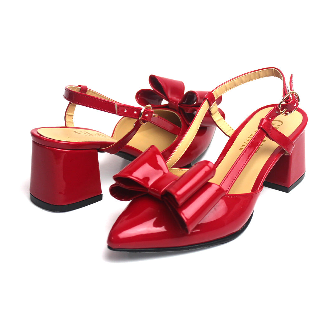 Zapatilla tacón bajo - MARCE-550 Rojo