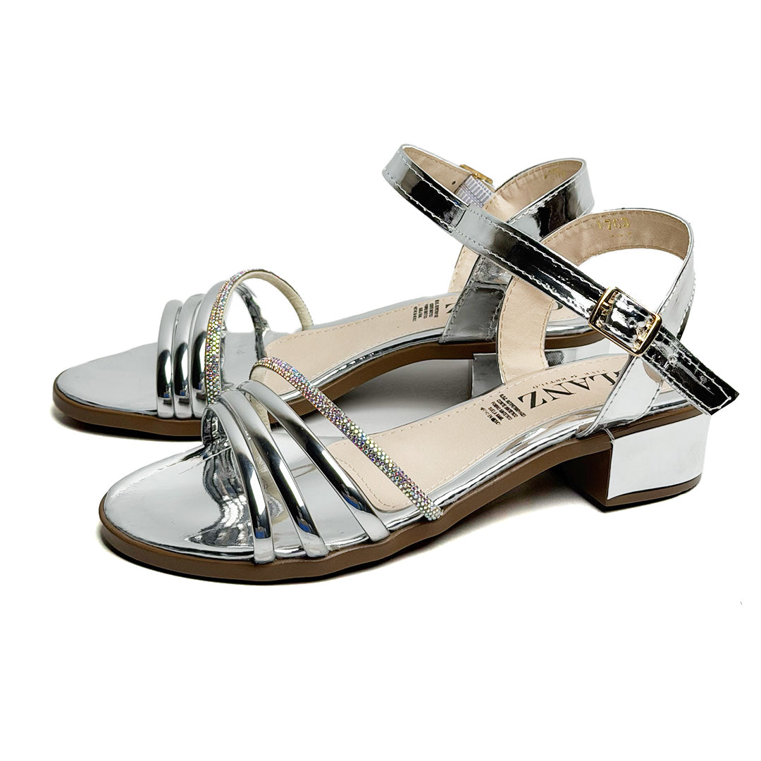 Zapatilla tacón bajo - 1763 Plata