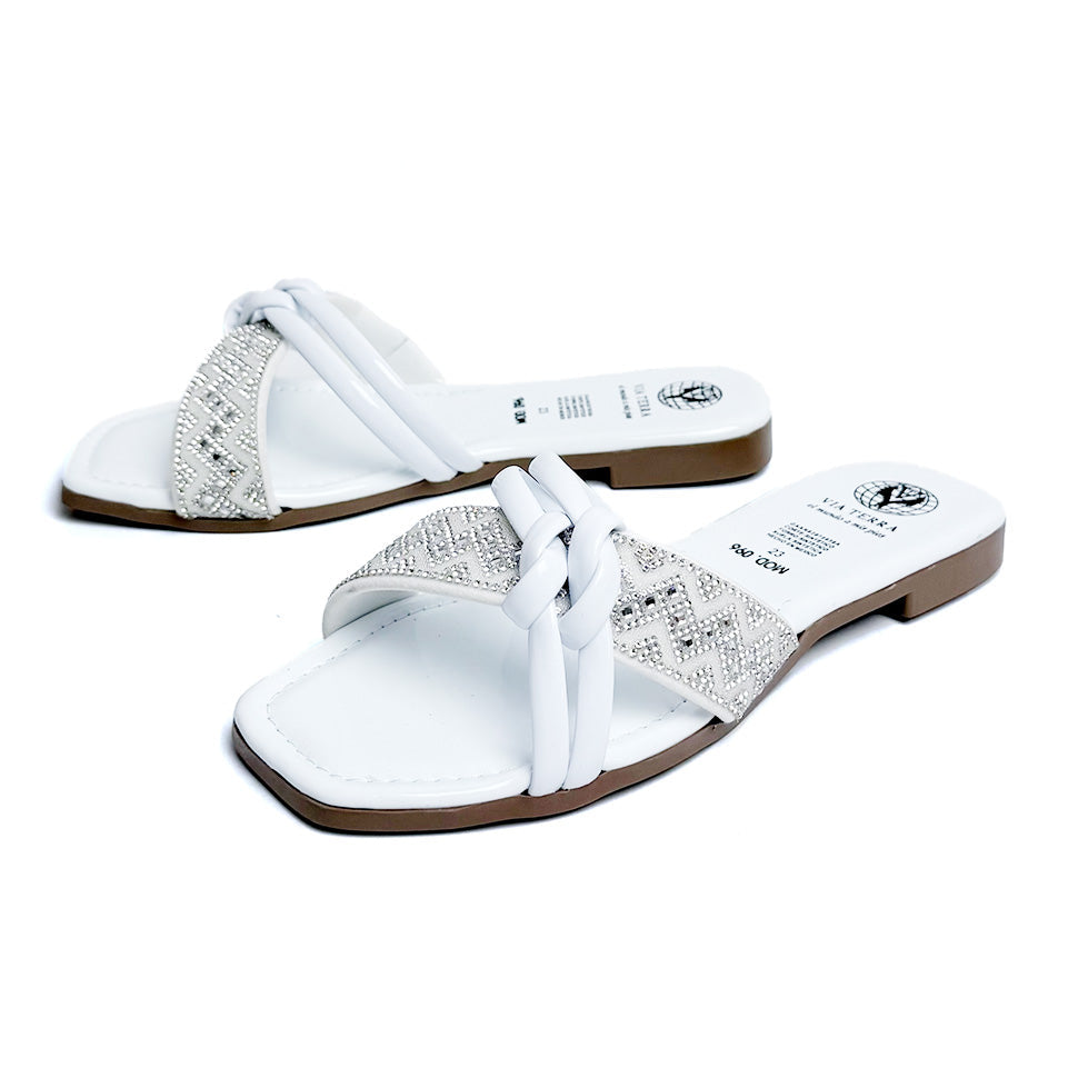 Huarache de piso - 96 Blanco / Plata