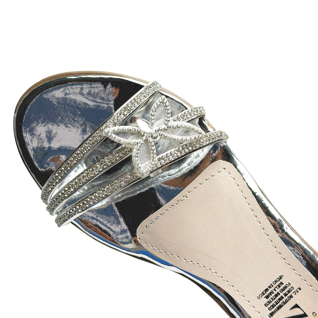 Zapatilla tacón bajo - 1722 Plata