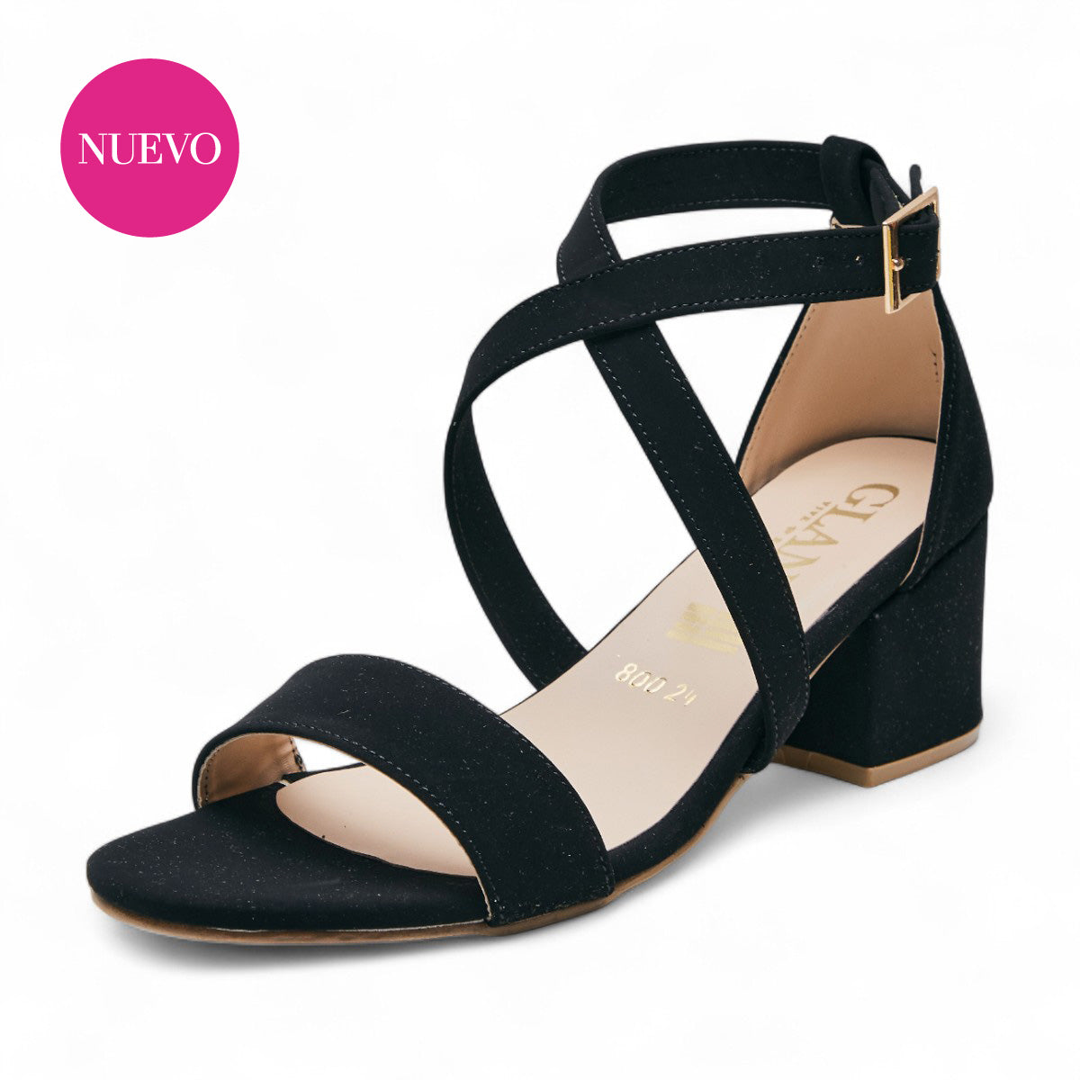 Zapatilla tacón bajo - 800-1 Negro